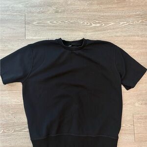 Zara Black Ribbed Collar Top